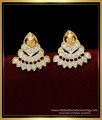 ERG1564 - Impon Full White Stone Gold Lakshmi Devi Earrings Designs Online