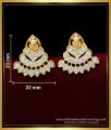 ERG1564 - Impon Full White Stone Gold Lakshmi Devi Earrings Designs Online