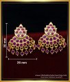 ERG1565 - Panchaloha Ruby Stone Earrings Impon Kal Thodu Design for Women