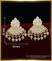 ERG1566 - Impon White Stone Gold Plated Earrings Best Imitation Jewellery Online 