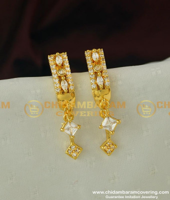ERG301 - Gold Finish American Diamond Earring Drop Designer Earring Online