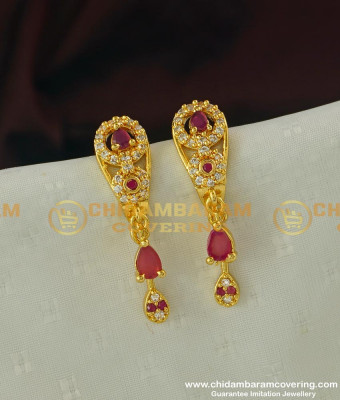 ERG303 - Party Wear Cubic Zirconia Earring Design One Gram Gold Earring Online