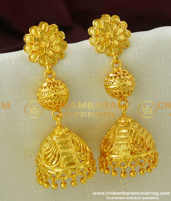 ERG331 - Latest Ball Design Long Size Jhumkas Earring Indian Jewelry Online