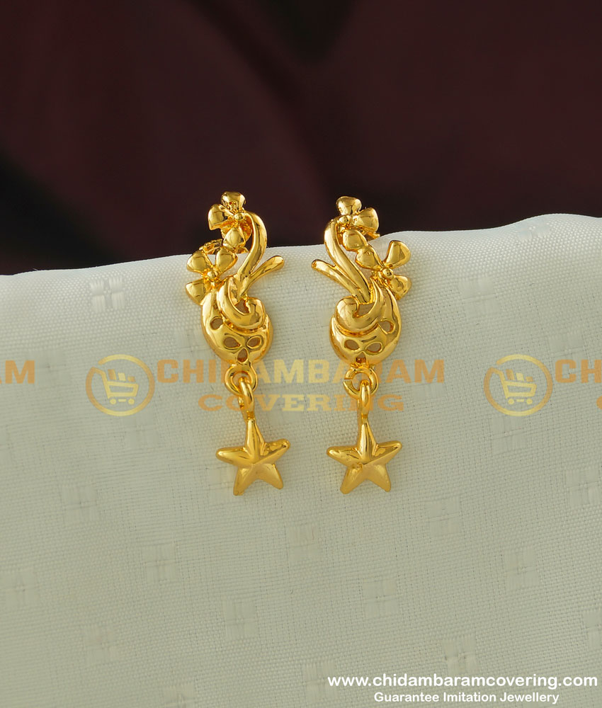 ERG338 - Trendy Gold Plated Fashion Daily Wear Earring for School Girls