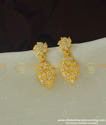 ERG380 - Traditional Design Full Ad Stone Impon Earring Design for Girls 