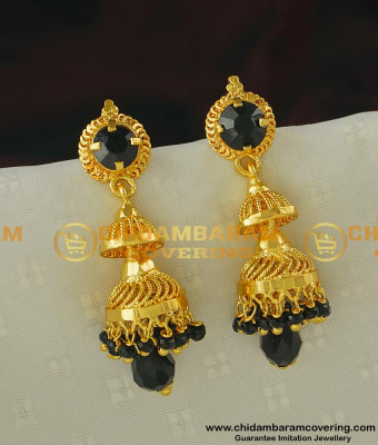 Erg425 - New Collection Black Beads with Black Stone Function Wear 2 Step Jhumki Buy Online