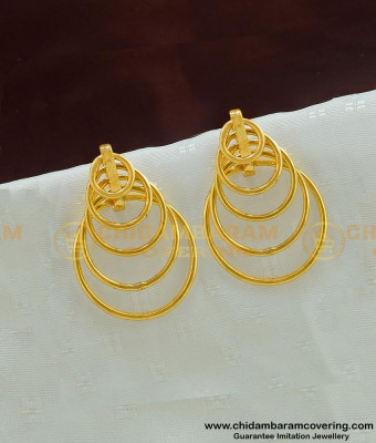 ERG455 - Trendy Daily Wear Gold Plated 2 In 1 Stud Earring Designs for Ladies