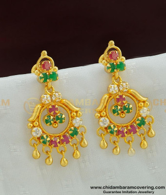 ERG491 - Latest Ad Stone Earrings Designs One Gram Imitation Jewellery  