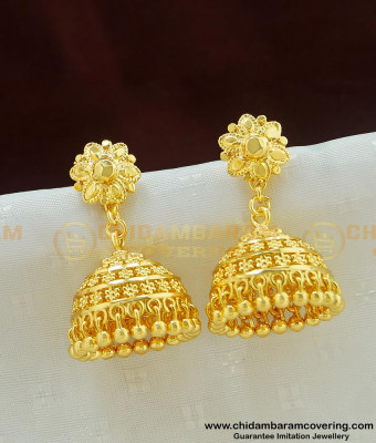 ERG501 - New Trendy Golden Beads Jhumkas Gold Design Jhumkas for Women