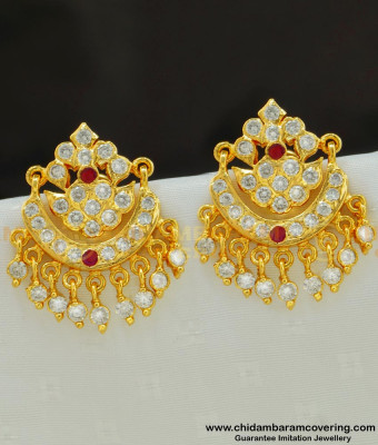 ERG511 - Impon Stud Real Gold Like Guarantee Stone Big Size Earrings Buy Online