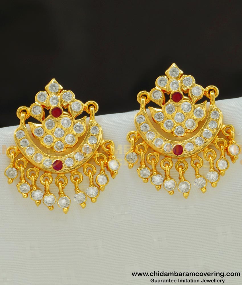 ERG511 - Impon Stud Real Gold Like Guarantee Stone Big Size Earrings Buy Online
