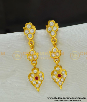 ERG512 - New Design five metal Stone Long Danglers Indian Gold Stone Impon Earrings