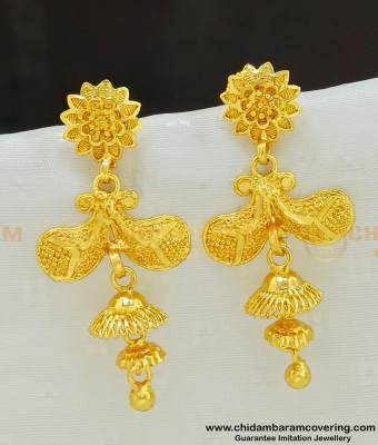 ERG543 - New Mango Design One Gram Gold Dangler Earrings for Girls