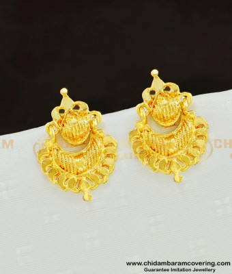 ERG606 - Beautiful Daily Wear Kerala Pattern Medium Size Studs Imitation Jewelry