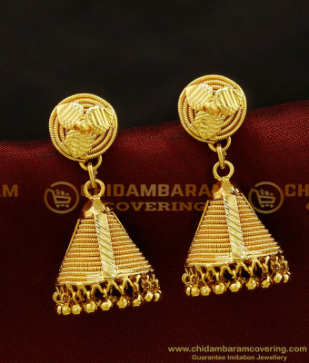 ERG693 - Latest One Gram Gold Stylish Bridal Gold Jhumka Design
