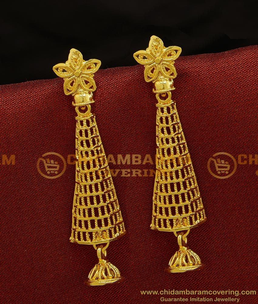 ERG708 - New Fashion Modern Hanging Jhumka Long Dangle Earrings Design Buy Online