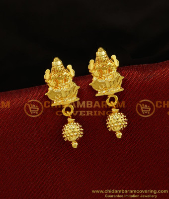 ERG722 - Trendy Lakshmi Gold Stud Earrings One Gram Gold Earring Buy New Collections 