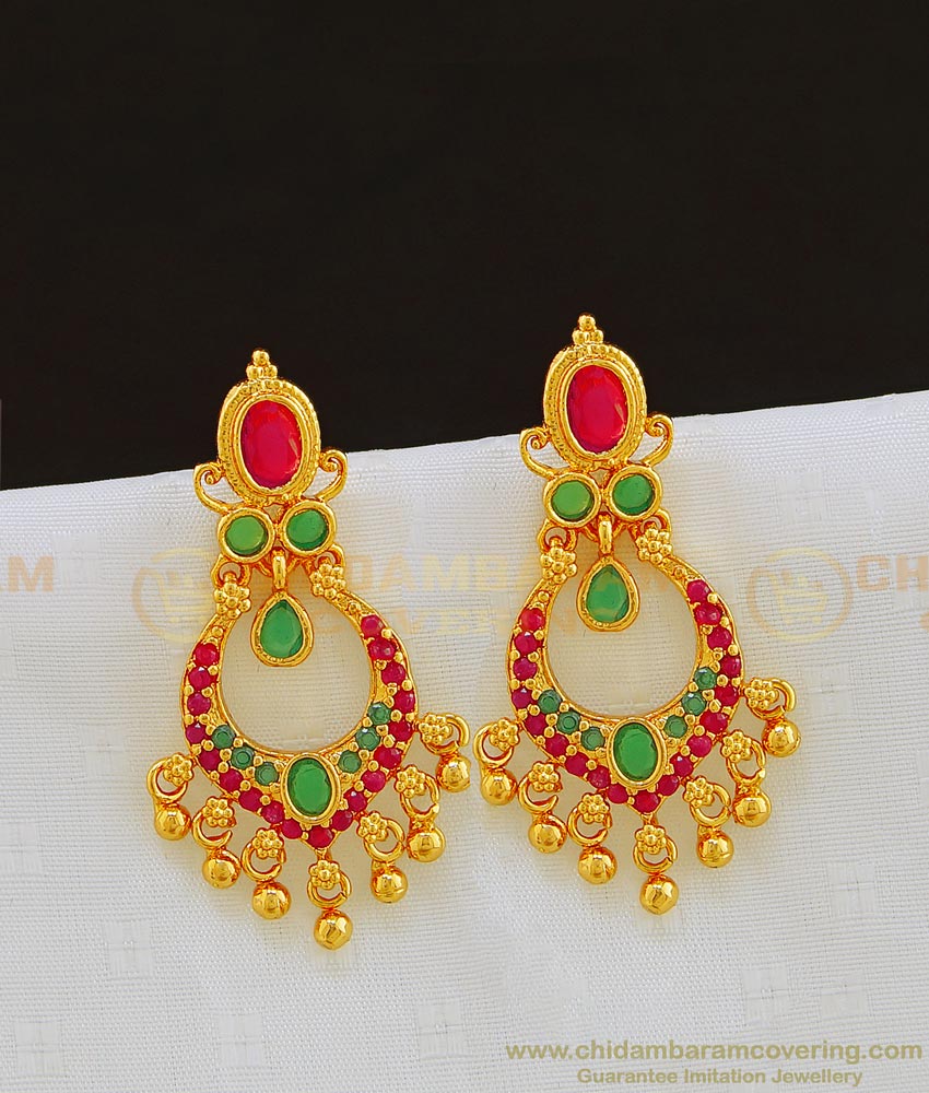 ERG818 - Elegant Full Stone Designer Dangle Earring for Women