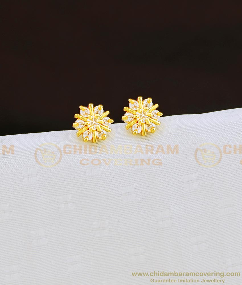 ERG828 - Sparkling Diamond Stone Look Flower Shape 7 Stone Small Stud Earrings Online