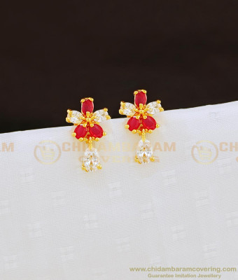 ERG830 - Cute Small High Quality Full Ad Stone Floral Design Earring for Girls
