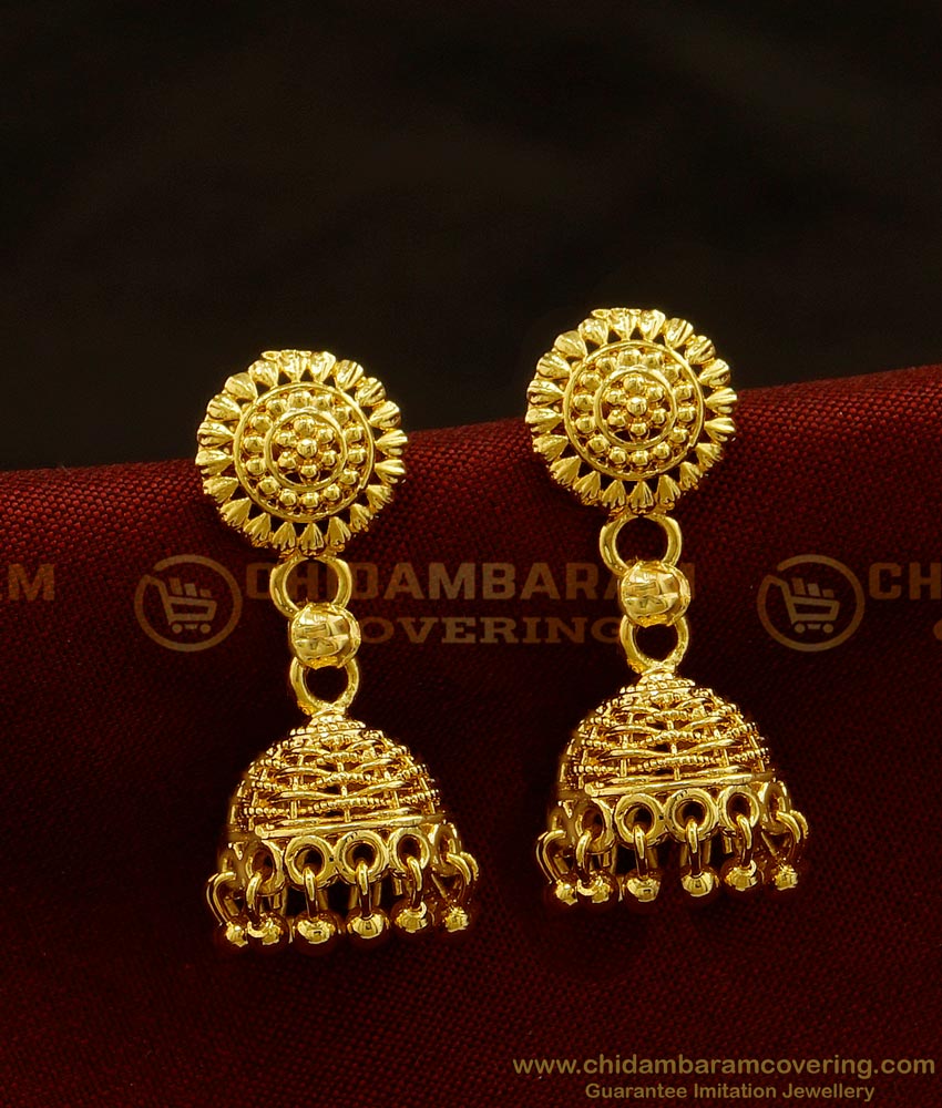 ERG898 - New Model Jhumkas Mat Weaving Design Earring Indian Jhumkas Earring Online
