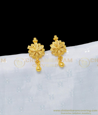 ERG957 - One Gram Gold Plated Daily Wear Flower Design Small Earring for Girls