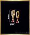 ERG1569 - Latest White Ruby Stone Round Hoop Earrings Designs 