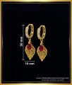 ERG1572 - Unique Ruby and White Stone Hoop Earrings Online