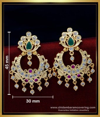ERG1575 - Beautiful Wedding Collection Five Metal Chandbali Impon Earrings Designs
