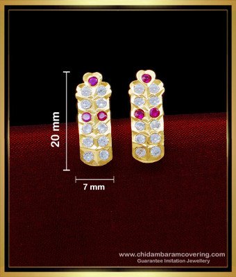 ERG1576 - One Gram Gold Plated Daily Use Earrings Impon Thodu Model 