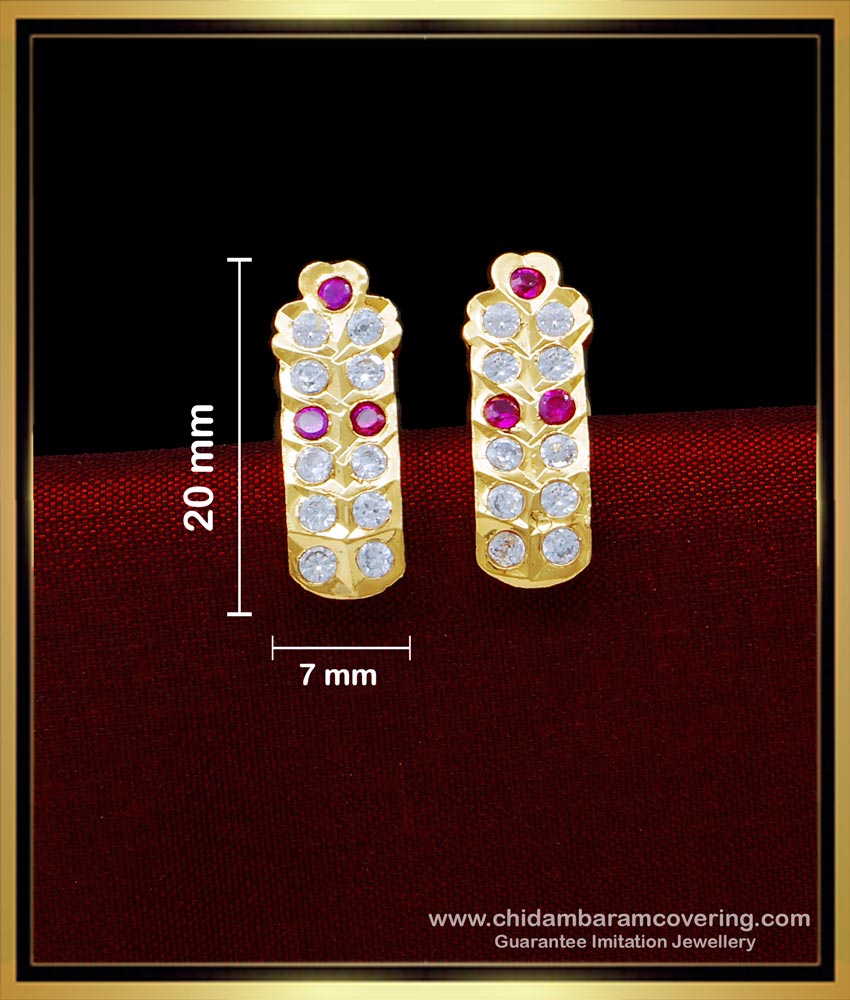 ERG1576 - One Gram Gold Plated Daily Use Earrings Impon Thodu Model 