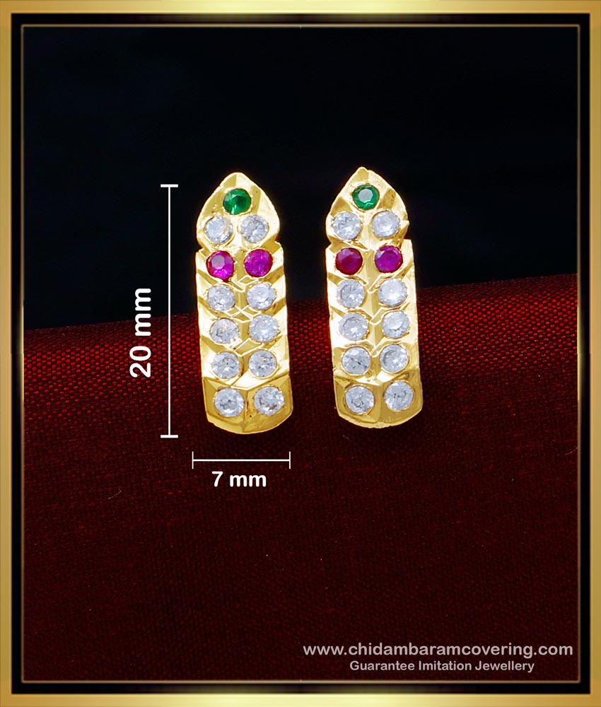 ERG1577 - Premium Quality Multi Stone Impon Earrings Online Shopping 