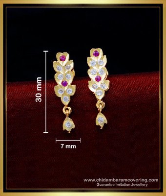 ERG1580 - Impon Gold Plated Simple Earrings Gold Design for Girls