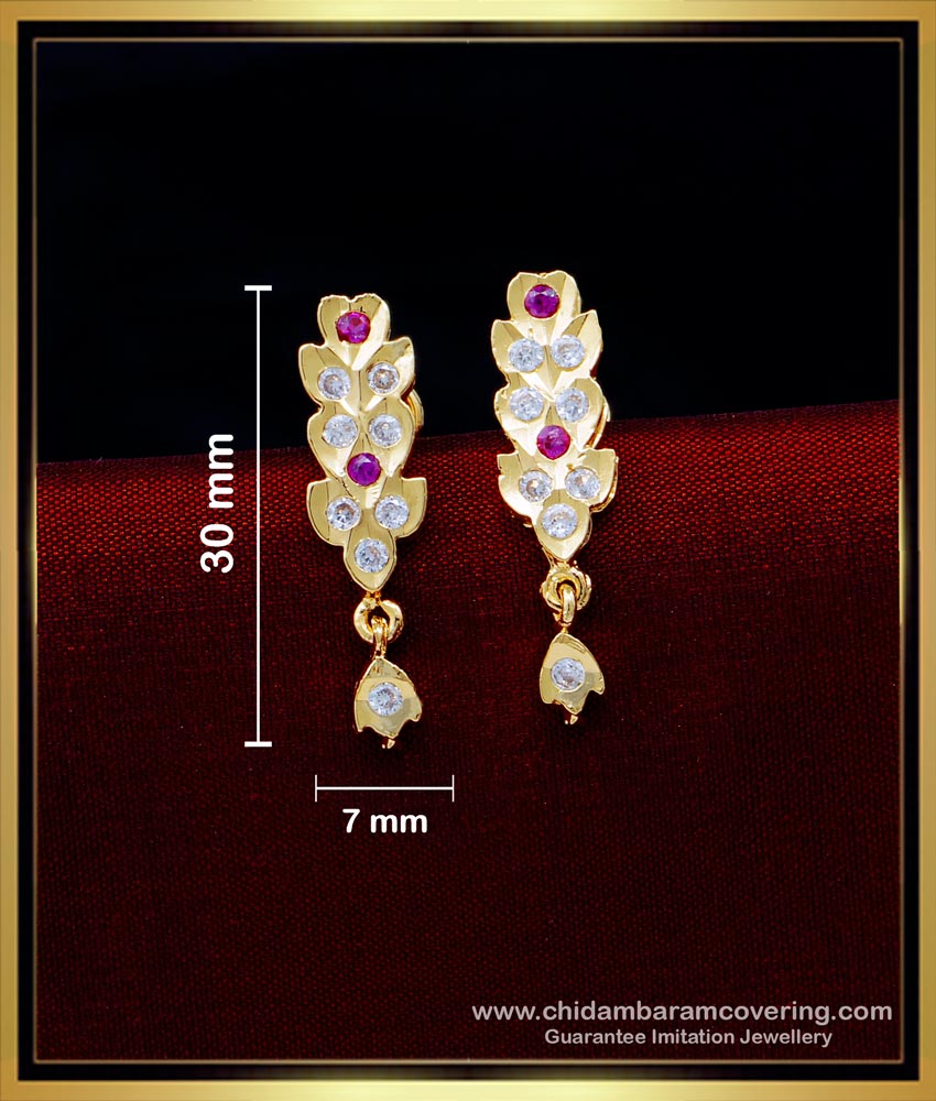 ERG1580 - Impon Gold Plated Simple Earrings Gold Design for Girls