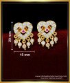 ERG1581 - 5 Metal Jewellery White Stone Heart Shaped Gold Earrings Designs Online 