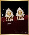 ERG1583 - Impon White Stone Lakshmi Stud Earrings Gold Design Artificial Earrings Online