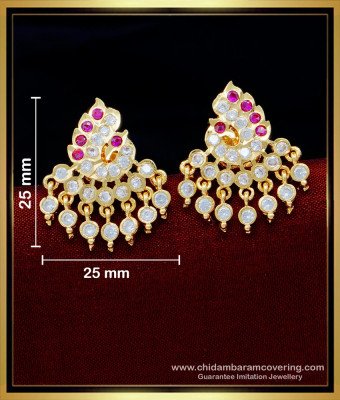 ERG1586 - Traditional Peacock Design Impon Stud Earring Gold Plated Jewellery Online