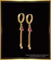 ERG1589 - 1 Gram Gold Bali Design Ruby Stone Earrings Online