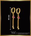 ERG1589 - 1 Gram Gold Bali Design Ruby Stone Earrings Online