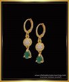 ERG1590 - Attractive Emerald with White Stone Gold Bali Earrings Designs 