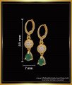 ERG1590 - Attractive Emerald with White Stone Gold Bali Earrings Designs 