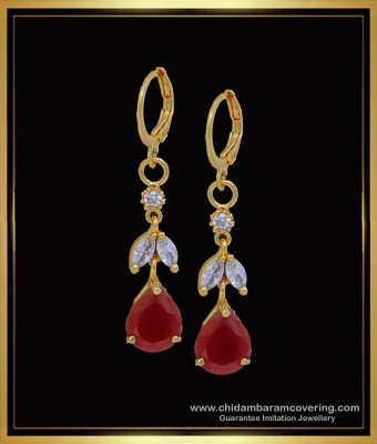 ERG1591 - Modern Ruby Stone bali Earrings Artificial Jewellery 