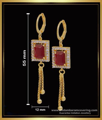ERG1592 - American Diamond Bali Design Fashion Jewellery Earrings