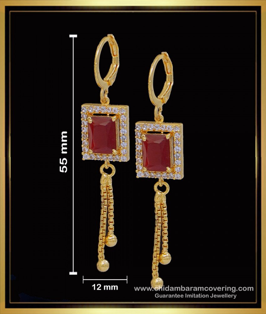 ERG1592 - American Diamond Bali Design Fashion Jewellery Earrings