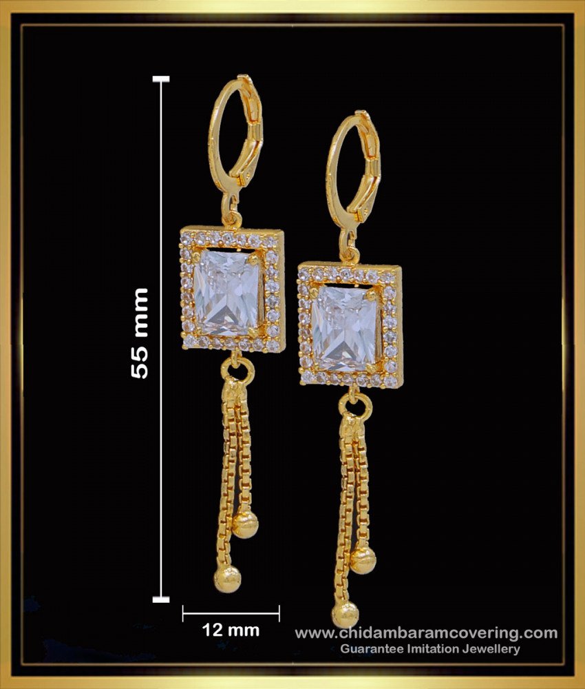 ERG1593 - Sparkling White Stone Western Wear Hoop Earrings
