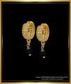 ERG1594 - Gold Plated Daily Wear Black Crystal Bali Earrings for Girls