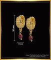 ERG1595 - 1 Gram Gold Red Crystal Hoop Earrings Gold Design 