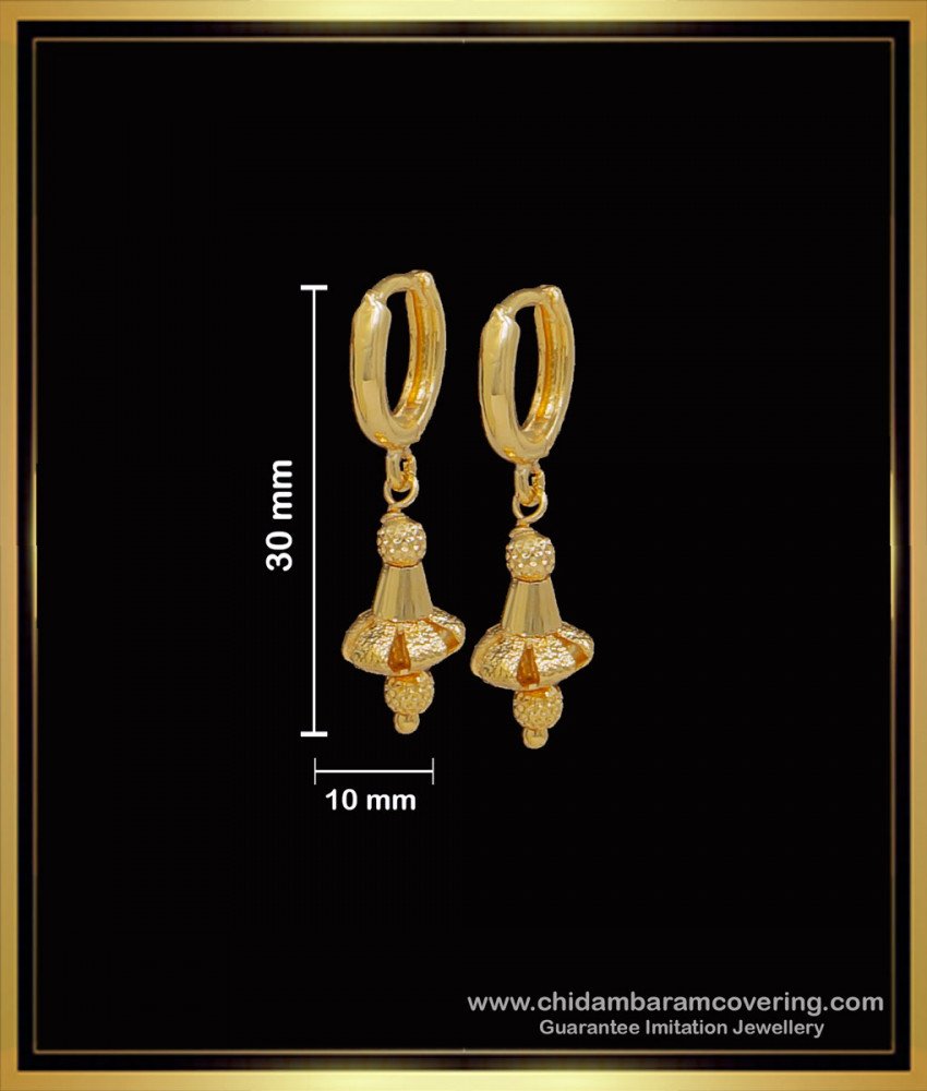 ERG1597 - Latest 1 Gram Gold Daily Use Hoop Earrings for Kids