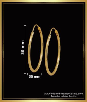 ERG1598 - 1 Gram Gold Plated Round Round Hoop Earrings for Women
