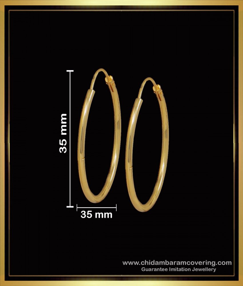 ERG1598 - 1 Gram Gold Plated Round Round Hoop Earrings for Women